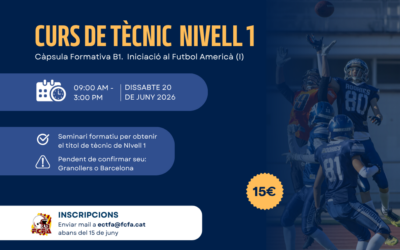 Curs de Tècnic Nivell 1: Càpsula Formativa B1. Iniciació al Futbol Americà (1)
