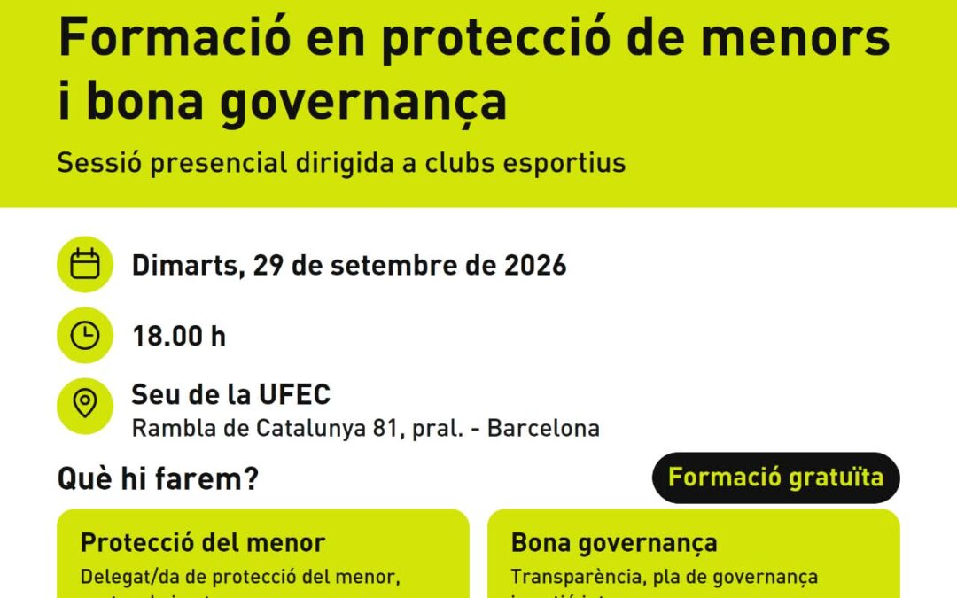 Formació en protecció de menors i bona governança